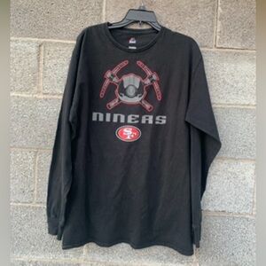 San Francisco 49ers Long Sleeve T-Shirt Majestic Men's Size XXL Black Spell Out
